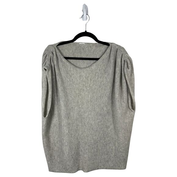 Calypso St. Barth Cashmere Grey Gray Short Sleeve Blouse Size 0 US Medium Large - Picture 1 of 4